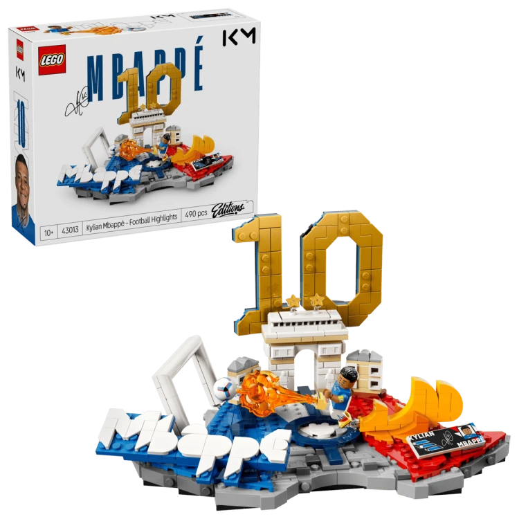 Klocki LEGO Editions 43013 Kylian Mbappé — piłkarskie momenty