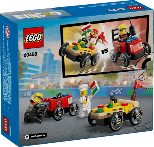 Klocki LEGO City 60458 Zestaw wyścigówek: pizza kontra wóz strażacki
