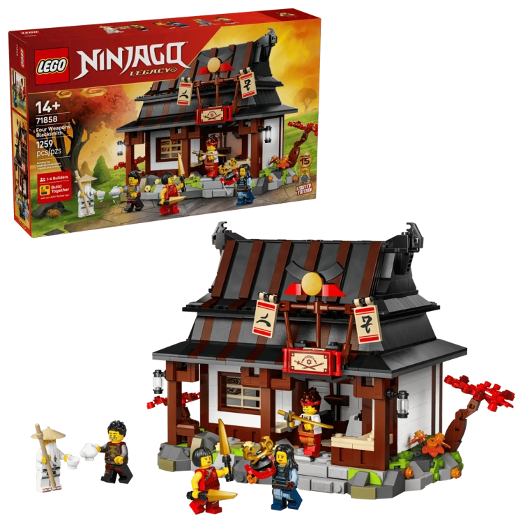 Klocki LEGO NINJAGO 71858 Kuźnia Cztery Bronie — 15-lecie