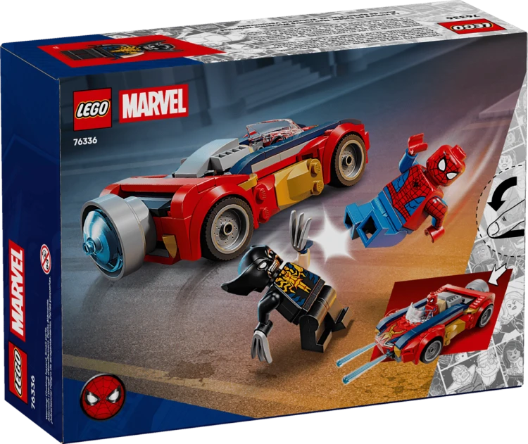 Klocki LEGO Marvel 76336 Spider-Man w samochodzie kontra zvenomowany Wolverine