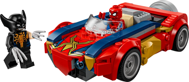 Klocki LEGO Marvel 76336 Spider-Man w samochodzie kontra zvenomowany Wolverine