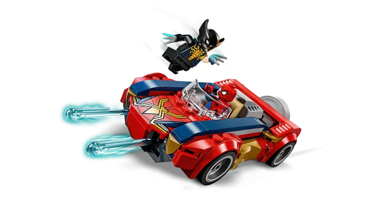 Klocki LEGO Marvel 76336 Spider-Man w samochodzie kontra zvenomowany Wolverine