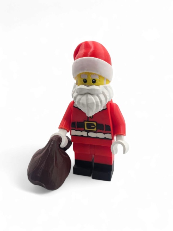 Figurka Mikołaja LEGO Style – Świąteczna Dekoracja Kolekcjonerska 22 cm