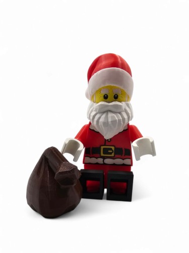 Figurka Mikołaja LEGO Style – Świąteczna Dekoracja Kolekcjonerska 22 cm