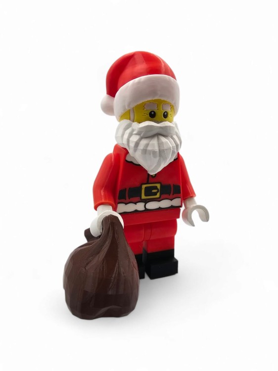 Figurka Mikołaja LEGO Style – Świąteczna Dekoracja Kolekcjonerska 22 cm