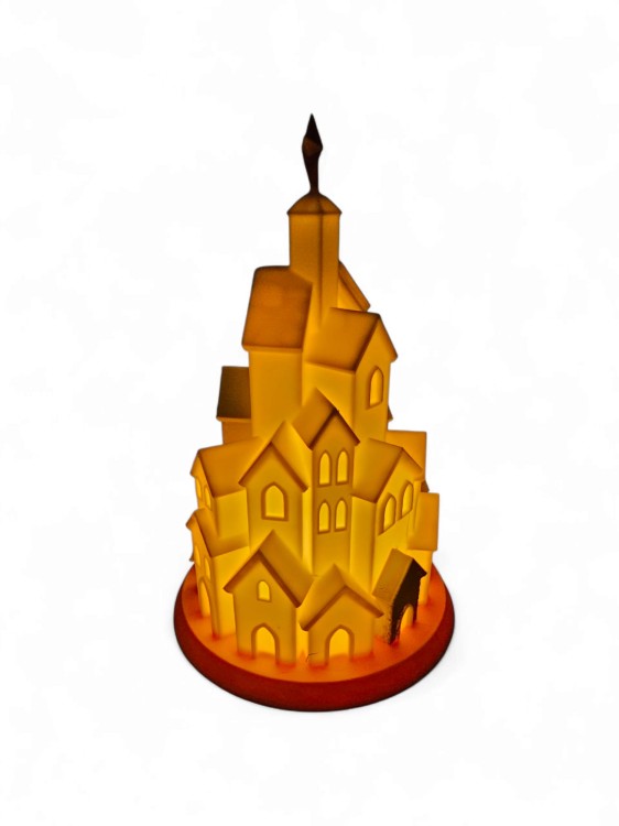 Lampion Świąteczne Miasteczko – Dekoracyjny Lampion LED 21 × 14 cm (Na Tealight LED)