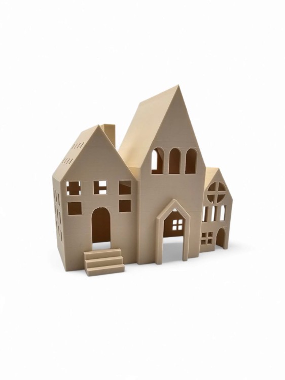 Christmas House – LED Tealight Candle 14 × 16 cm – Świąteczny Domek z Podświetleniem