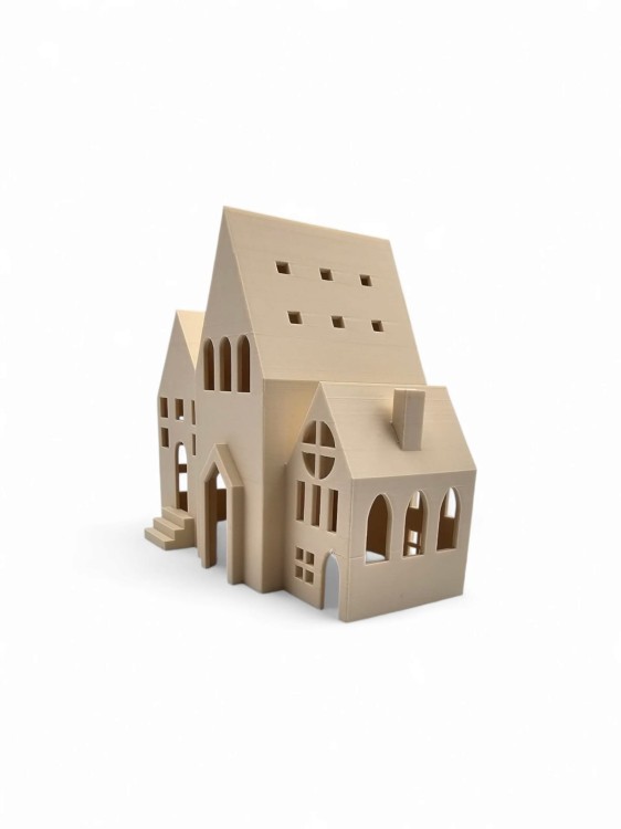 Christmas House – LED Tealight Candle 14 × 16 cm – Świąteczny Domek z Podświetleniem