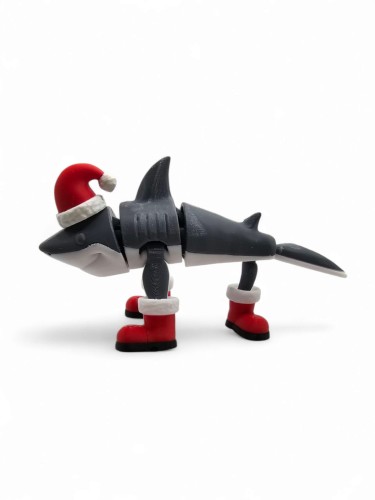 Tralalero Tralala Christmas – Figurka Rekina w Butach i Czapce Mikołaja – 15 cm