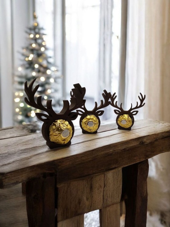 Świąteczne Renifery na Ferrero Rocher – Dekoracyjne Uchwyty 5 szt.