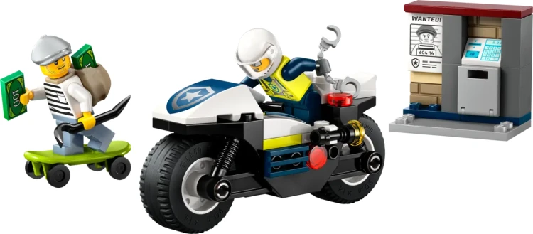Klocki LEGO City 60455 Pościg na motocyklu policyjnym