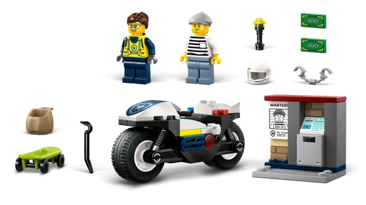 Klocki LEGO City 60455 Pościg na motocyklu policyjnym