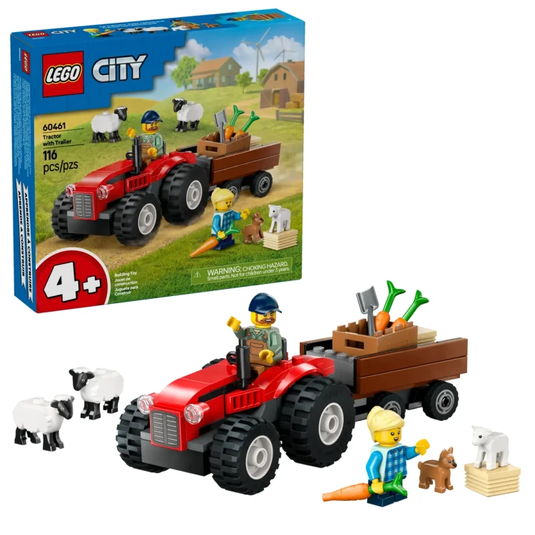 Klocki LEGO City 60461 Czerwony traktor z przyczepą i owcą
