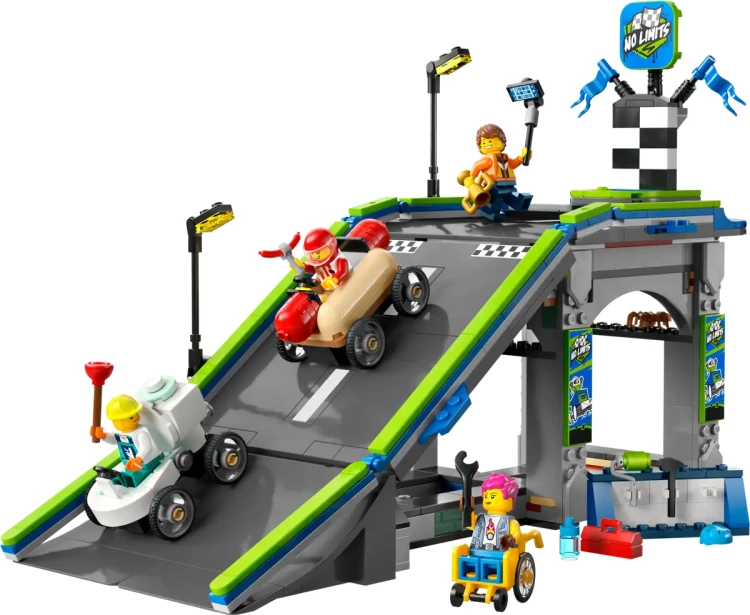 Klocki LEGO CITY 60460 Bez granic: tor z rampami dla wyścigówek