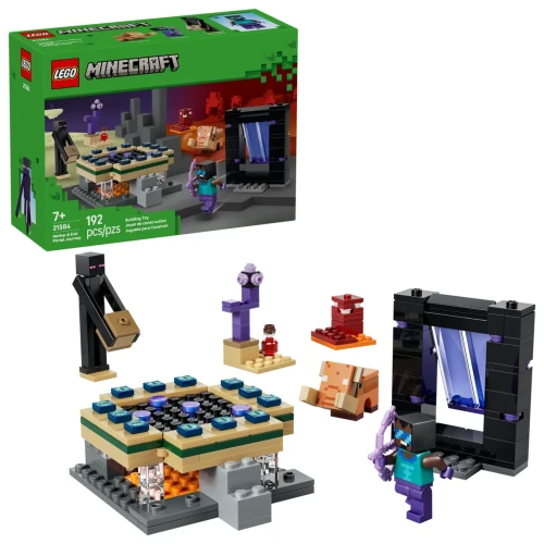 Klocki LEGO Minecraft 21584 Podróż przez portal Netheru i Kresu