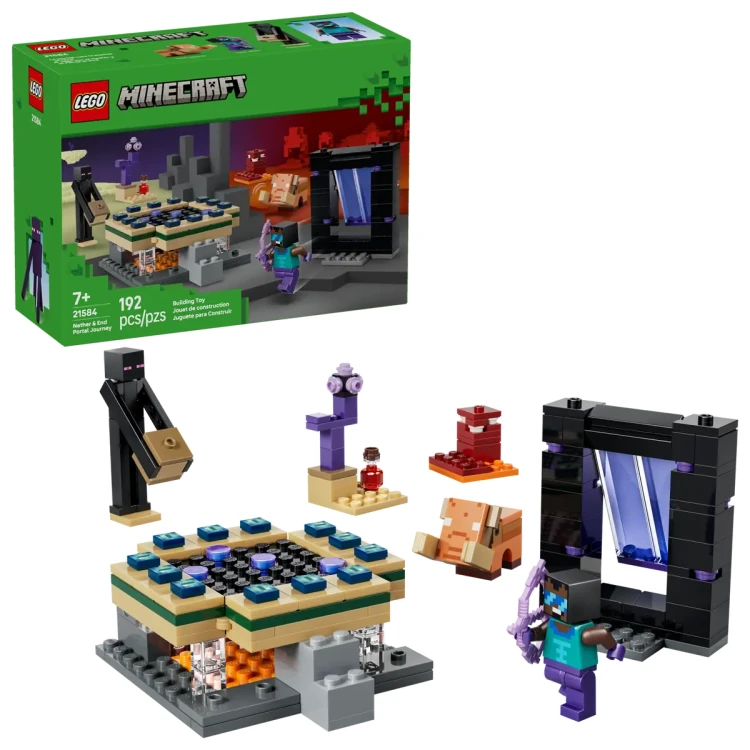 Klocki LEGO Minecraft 21584 Podróż przez portal Netheru i Kresu