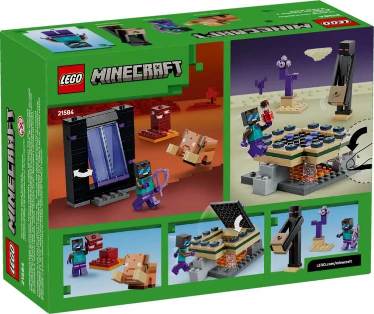 Klocki LEGO Minecraft 21584 Podróż przez portal Netheru i Kresu