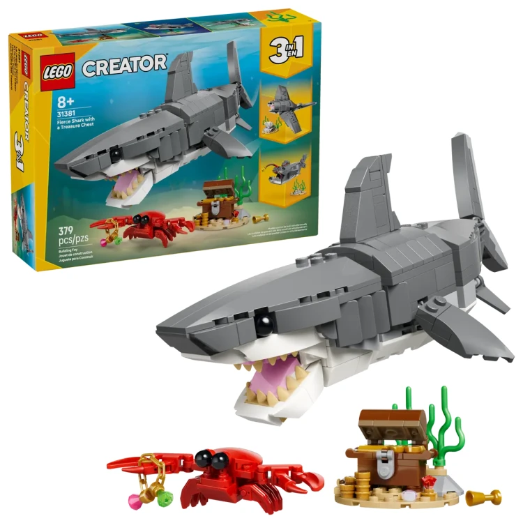 Klocki LEGO Creator 31381 Groźny rekin i skrzynia ze skarbem