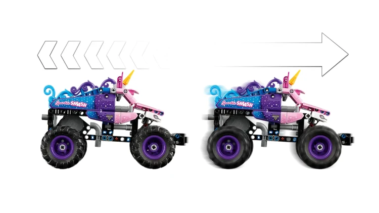 Klocki LEGO Technic  42220 Monster Jam™ Sparkle Smash™ z napędem typu pull-back
