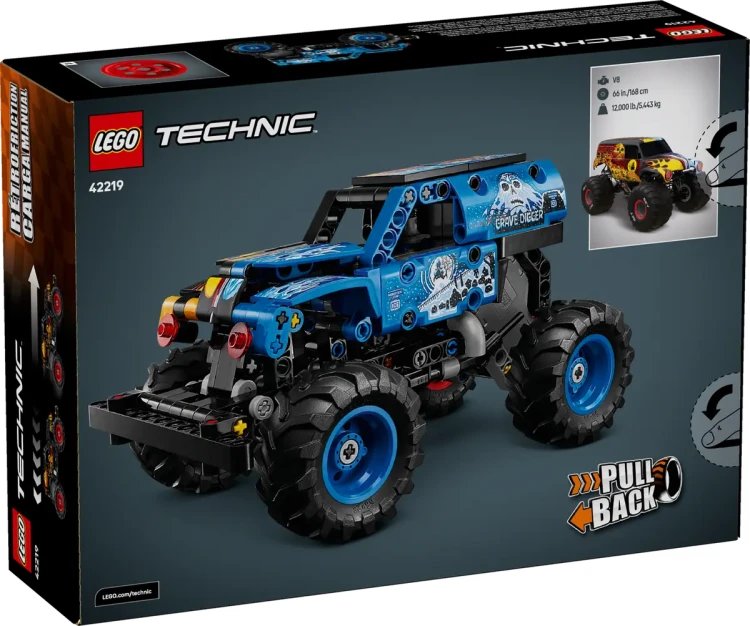 Klocki LEGO Technic  42219 Monster Jam™ Grave Digger™ Ogień i lód