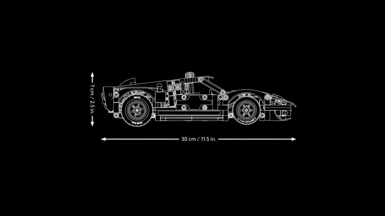 Klocki LEGO Technic 42223 Samochód wyścigowy 1966 Ford GT40 MKII