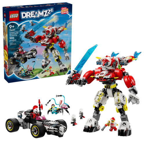 Klocki LEGO DREAMZzz 71497 Tygrysi mech Coopera i hot rod Zero