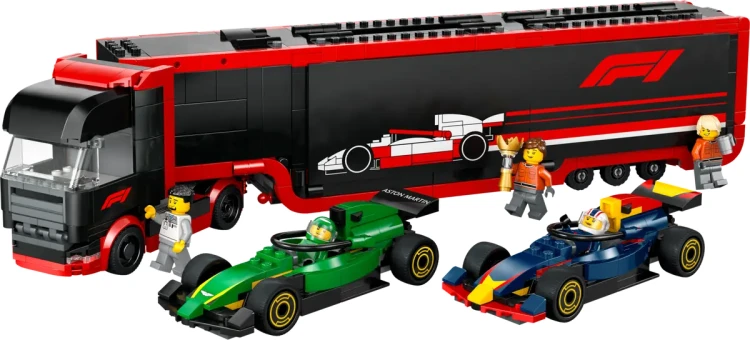 Klocki LEGO City 60445 F1® Ciężarówka z bolidami RB20 i AMR24 F1®