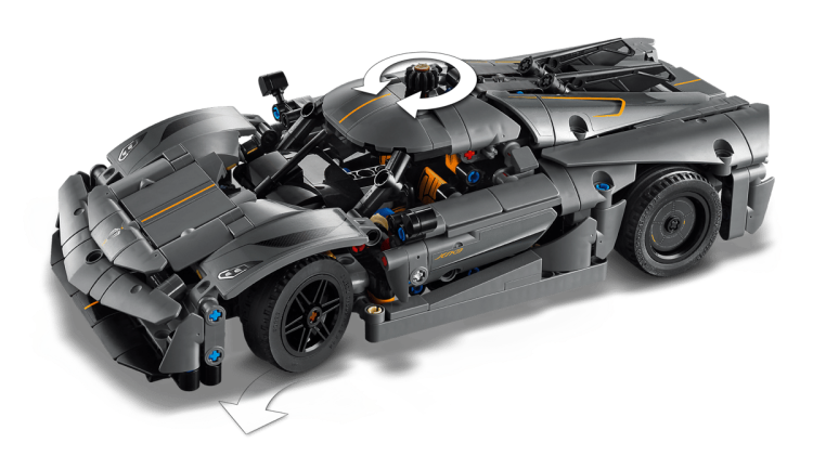 Klocki LEGO Technic 42173 Szary hipersamochód Koenigsegg Jesko Absolut