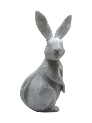 Figurka Królik Marmurowy 15 cm – dekoracja nowoczesna, ozdoba wnętrza, druk 3D, styl minimalistyczny