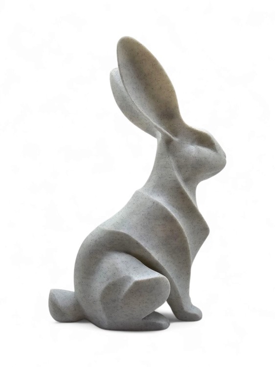 Zestaw figurek Królik 25 cm i 15 cm – dekoracja nowoczesna, ozdoba wnętrza, druk 3D