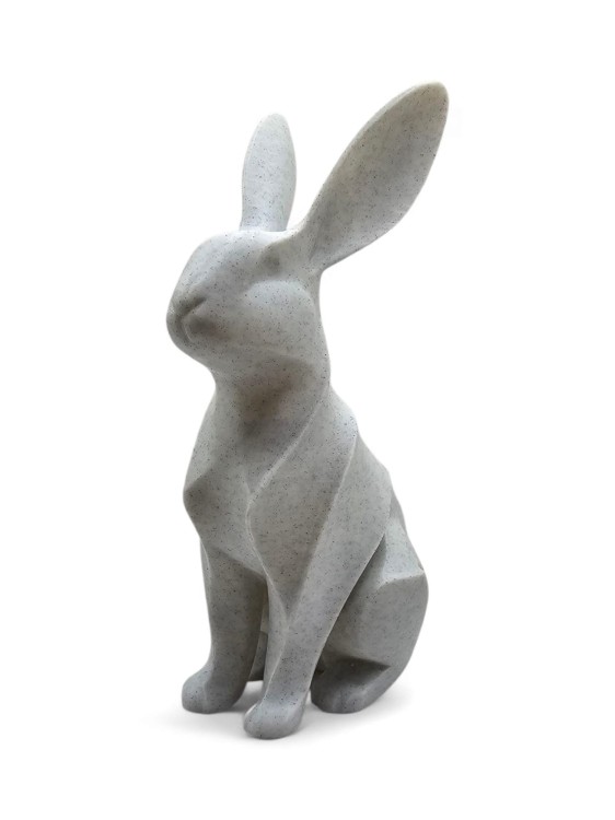 Zestaw figurek Królik 25 cm i 15 cm – dekoracja nowoczesna, ozdoba wnętrza, druk 3D