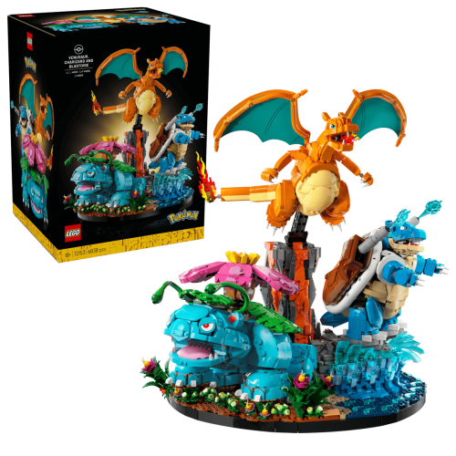 Klocki LEGO Pokemon  72153 Venusaur, Charizard i Blastoise + Kolekcja odznak z regionu Kanto